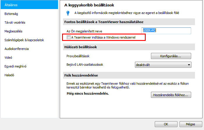 TeamViewer kikapcsolás